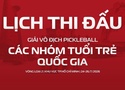 Lịch thi đấu ngày 24/7 Giải Vô địch Pickleball các Nhóm tuổi Trẻ Quốc gia 2026 - khu vực Tp.HCM