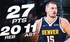 Nikola Jokic vượt qua huyền thoại Magic Johnson, thăng hạng trong danh sách đặc biệt của NBA