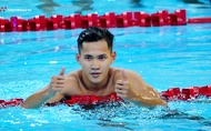 Phạm Thành Bảo hoàn tất cú đúp Vàng bơi ếch SEA Games 33