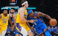 Mất nhịp điệu sau 8 ngày nghỉ, SGA suýt báo hại OKC Thunder trước Los Angeles Lakers