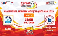 Link xem trực tiếp futsal HDBank VĐQG 2026: Hà Nội vs Tân Hiệp Hưng