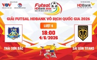 Link xem trực tiếp futsal HDBank VĐQG 2026: Thái Sơn Bắc vs Sài Gòn Titans