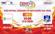 Link xem trực tiếp futsal HDBank VĐQG 2026: Trẻ TPHCM vs Thái Sơn Nam