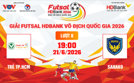 Link xem trực tiếp futsal HDBank VĐQG 2026: Trẻ TPHCM vs Sahako