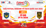 Link xem trực tiếp futsal HDBank VĐQG 2026: Sahako vs Sài Gòn Titans