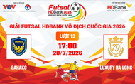 Link xem trực tiếp futsal HDBank VĐQG 2026: Sahako vs Luxury Hạ Long