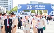 SAT điều tra áo khoác của các vận động viên Campuchia dự SEA Games 33 có in logo sòng bạc