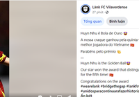 Lank FC chúc mừng Huỳnh Như đoạt QBV Việt Nam theo cách đặc biệt