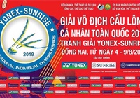 Lịch thi đấu Giải cầu lông cá nhân toàn quốc 2019