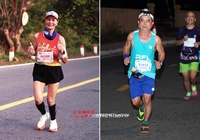 Hai “ông bà già gân” cao tuổi nhất làng chạy marathon phong trào