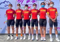 Tuyển xe đạp đường trường nữ đã tới Tajikistan dự giải châu Á trước SEA Games 31