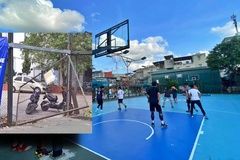 Đóng cửa để chống dịch, sân bóng rổ tại Hà Nội bị phá hoại