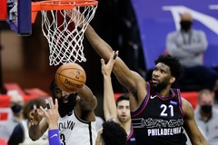 Vắng cả Durant lẫn Irving, Brooklyn Nets gục ngã trước Philadelphia 76ers