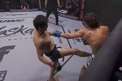 Knockout hiếm gặp: Võ sĩ MMA dùng đòn tống trước "xé gan" hạ gục đối thủ