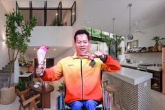Đô cử Vàng Lê Văn Công hớn hở khoe nhà siêu đẹp Tết Nhâm Dần, quyết giành HCV Paralympic 2024