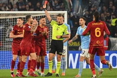 Roma của Mourinho thua đau trong trận derby thủ đô có 3 thẻ đỏ