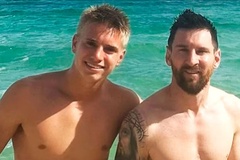 Messi bắt đầu kỳ nghỉ ở Bahamas và gặp gỡ con trai huyền thoại bóng đá châu Âu