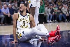 Ứng viên NBA All-Star Tyrese Haliburton dính chấn thương sau pha xoạc chân ngoài ý muốn