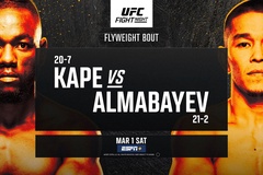 Kết quả UFC Fight Night 253: Manel Kape vs Asu Albamayev