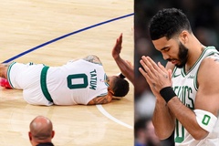 Jayson Tatum đổ gục dù không va chạm với ai, đương kim vô địch NBA Boston Celtics gặp khó tại Playoffs