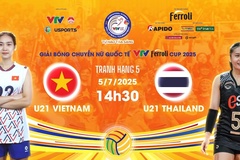 Link trực tiếp tranh hạng 5 bóng chuyền VTV Cup hôm nay 5/7: U21 Việt Nam vs U21 Thái Lan