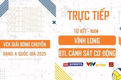 Link trực tiếp tứ kết giải bóng chuyền hạng A hôm nay: Vĩnh Long vs BTL CSCĐ