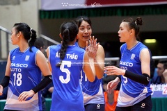 Hà Nội Tasco Auto nhận thưởng nóng sau khi đại thắng bán kết giải bóng chuyền hạng A