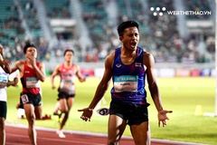 Thần đồng điền kinh Thái Lan ăn mừng ngạo nghễ sau khi phá kỷ lục SEA Games