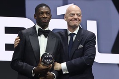 Dembele giành giải The Best với 50 điểm, vượt qua Lamine Yamal và Mbappe