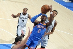Đại chiến miền Tây NBA: Hàng thủ Thunder bóp nghẹt Spurs, cắt đứt chuỗi thua liên tiếp