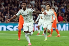 Vinicius lập cú đúp penalty, Real Madrid được hưởng nhiều phạt đền nhất châu Âu