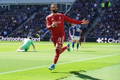 Salah ghi bàn ở trận derby cuối cùng cho Liverpool, san bằng kỷ lục của Gerrard
