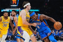 Mất nhịp điệu sau 8 ngày nghỉ, SGA suýt báo hại OKC Thunder trước Los Angeles Lakers
