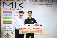 Giải billiards MIK Championship Cadre 71/2: Minh Quân lập cú đúp danh hiệu với 1 lượt cơ ghi 150 điểm