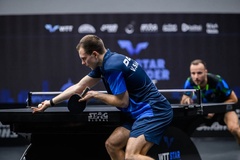 Tay vợt phải đấu loại Sidorenko loại hạt giống số 6 Gauzy ở giải bóng bàn WTT Star Contender Muscat 2025 