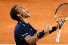 Ngược dòng sau hơn 4 giờ thi đấu, Felix Auger-Aliassime tiến vào vòng 2 quần vợt Roland Garros