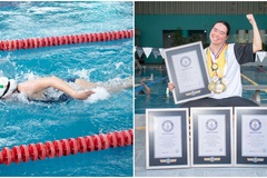 Cô gái khuyết tật mê Michael Phelps lập 4 kỷ lục thế giới Guinness
