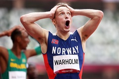 “Nam thần Na Uy” Karsten Warholm lập kỷ lục thế giới 400m rào ở Olympic Tokyo