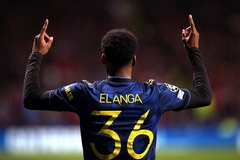 Elanga vượt Ronaldo và Rashford khi ghi bàn cho MU ở Champions League