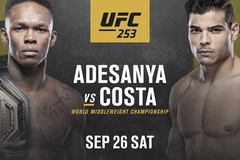 Lịch thi đấu UFC 253: Israel Adesany vs. Paulo Costa