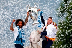 Marcelo và Sergio Ramos “va chạm” trên sân tập của Real Madrid