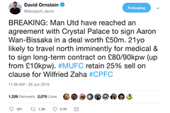 Tin bóng đá 26/6: MU và Crystal Palace đạt thỏa thuận chuyển nhượng Wan-Bissaka với giá khủng