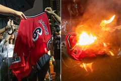 Người biểu tình Hồng Kông đốt áo LeBron James sau lời bình luận gây tranh cãi