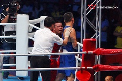 Võ sỹ Thái Lan "đấu vật" khiến Trương Đình Hoàng suýt văng khỏi khán đài trận CK Boxing hạng 81kg