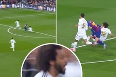 Marcelo ngăn cản Messi thành công và ăn mừng như thể ghi bàn
