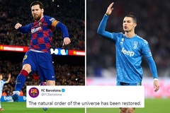 Barca “troll” Ronaldo sau khi bị Messi qua mặt về thành tích ghi bàn