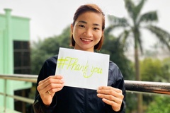 VĐV Việt Nam tiêu biểu 2019 Nguyễn Thị Oanh mong mọi người tiếp tục ủng hộ chiến dịch Xin Cảm Ơn
