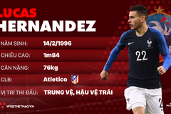 Thông tin cầu thủ Lucas Hernandez của ĐT Pháp dự World Cup 2018