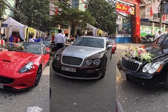 Dàn siêu xe trong đám cưới Hoa hậu Thu Ngân với Chủ tịch CLB FLC Thanh Hóa