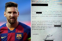 Bản burofax đòi rời Barcelona của Messi được công bố